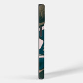 Coques Case-Mate iPhone Tourbillons en marbre bleu et rose (Verso / Droite)