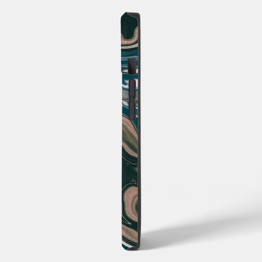 Coques Case-Mate iPhone Tourbillons en marbre bleu et rose (Verso / Gauche)