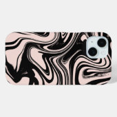 Coques Case-Mate iPhone Tourbillons Rétro Noir & Beige (Verso (horizontal))
