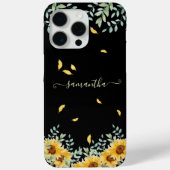 Coques Case-Mate iPhone Tournesol Aquarelle Florale Nom du script (Verso)