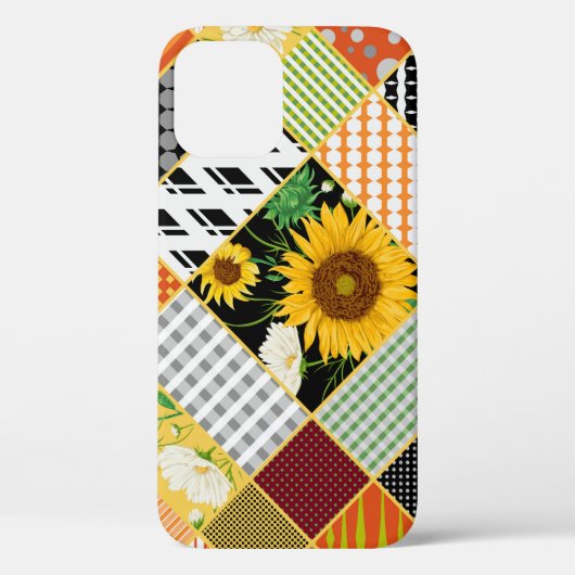 Coques Case-Mate iPhone Tournesol Chamomile, Patchwork Aquarelle. (Verso)