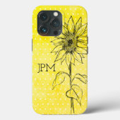 Coques Case-Mate iPhone Tournesol Dessiné À La Main Jaune Style Country (Verso)