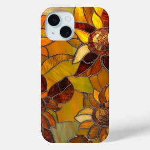 Coque Pour iPhone 15 Tournesol En Verre Tiré Art Pour Les Amateurs De N