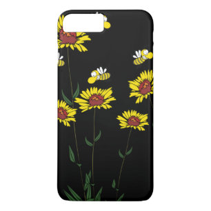Coque iPhone 7 Plus Tournesol et abeilles