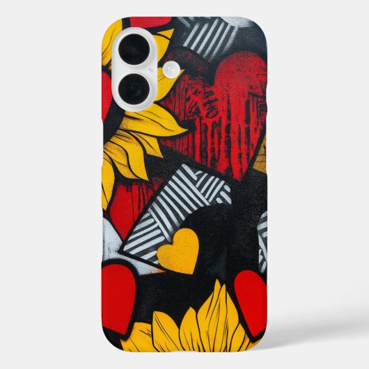 Coques Case-Mate iPhone tournesol et coeurs (Verso)