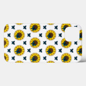Coques Case-Mate iPhone Tournesol et papillon bleu (Verso (horizontal))