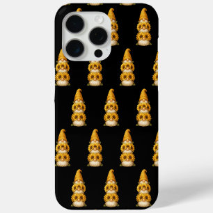 Coque iPhone 15 Pro Max Tournesol Gnome sourires cachés sous l'or