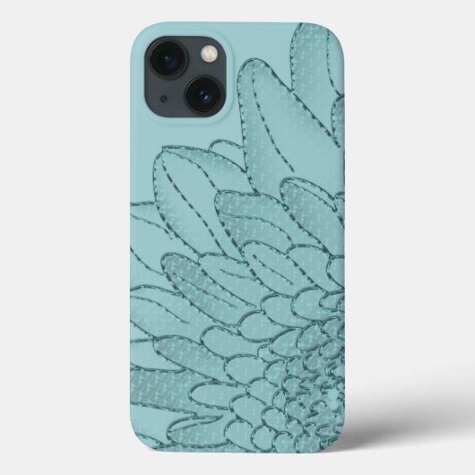 Coques Case-Mate iPhone Tournesol Grande Fleur Graphique Turquoise (Verso)