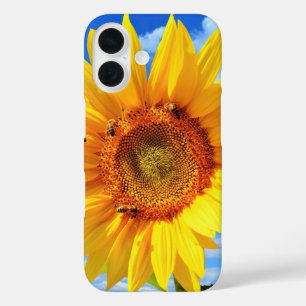 Coques iPhone 16 Tournesol jaune et abeilles