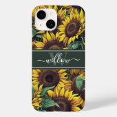 Coques Case-Mate iPhone Tournesol jaune Nom de l'illustration Monogramme (Verso)