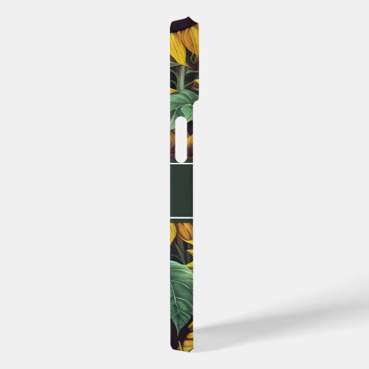 Coques Case-Mate iPhone Tournesol jaune Nom de l'illustration Monogramme (Verso / Droite)