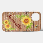 Coques Case-Mate iPhone Tournesol jaune rustique Personnalisé (Verso (horizontal))