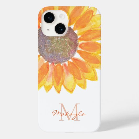 Coques Case-Mate iPhone Tournesol monogramme (Verso)