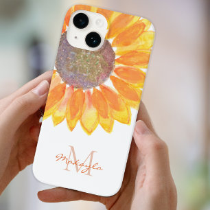 Coque Pour iPhone 14 Tournesol monogramme