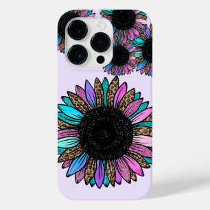Coque Pour iPhone 14 Pro Tournesol multicolore 3D
