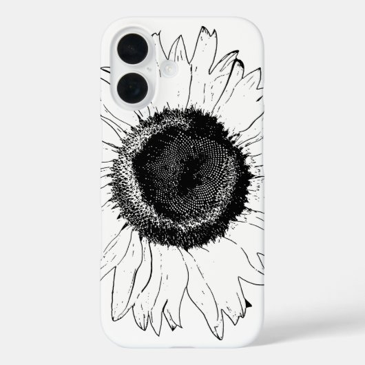 Coques Case-Mate iPhone Tournesol noir et blanc (Verso)