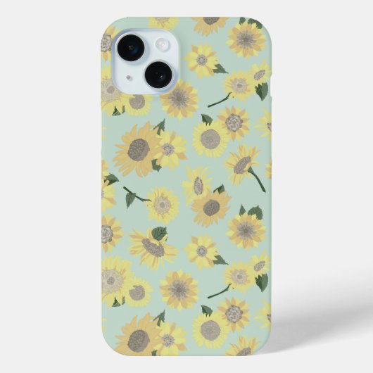 Coques Case-Mate iPhone Tournesol peint Turquoise jaune orangé (Verso)
