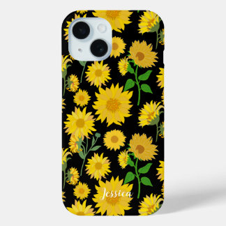 Coque Pour iPhone 15 Tournesol personnalisé, magnifique et dynamique