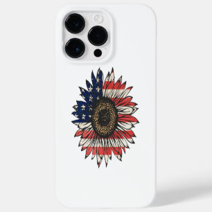 Coque Pour Pour iPhone 14 Pro Max Tournesol Rétro 4 Juillet USA