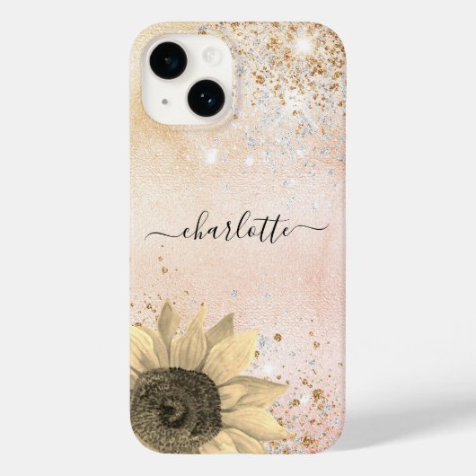 Coques Case-Mate iPhone Tournesol rose or nom rustique (Verso)