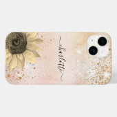 Coques Case-Mate iPhone Tournesol rose or nom rustique (Verso (horizontal))