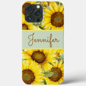 Coques Case-Mate iPhone Tournesol Rustique Jaune Aquarelle Brown Personnal (Verso)