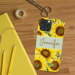 Case-Mate iPhone Case Tournesol Rustique Jaune Aquarelle Brown Personnal
