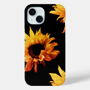 Coque Pour iPhone 15 Tournesol - Sepia Fine Art Photographie Cool uniqu