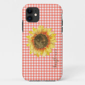 Coques Case-Mate iPhone Tournesol sur Gingham (Dos)