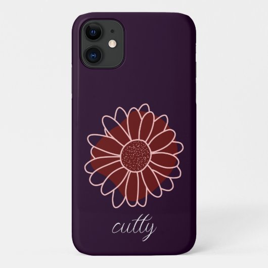 Coques Case-Mate iPhone Tournesol vert foncé rustique contemporain (Dos)