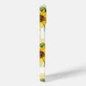 Coques Case-Mate iPhone Tournesols à l'aquarelle Monogrammés (Verso / Droite)