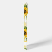 Coques Case-Mate iPhone Tournesols à l'aquarelle Monogrammés (Verso / Droite)