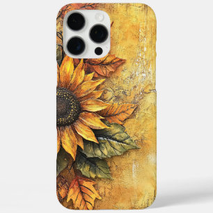 Coques iPhone 16 Pro Max Tournesols Automne Feuilles Médias Mixtes