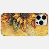 Coques Case-Mate iPhone Tournesols Automne Feuilles Médias Mixtes (Verso (horizontal))