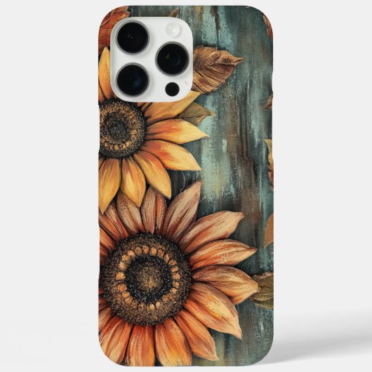 Coques Case-Mate iPhone Tournesols Automne Feuilles Médias Mixtes (Verso)