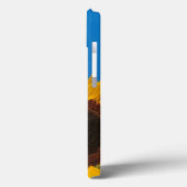 Coques Case-Mate iPhone Tournesols contre clôture bleue (Verso / Gauche)