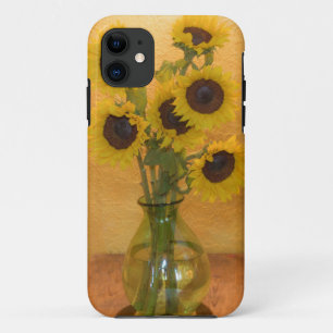 Coques Pour iPhone Tournesols dans un vase sur la table 2