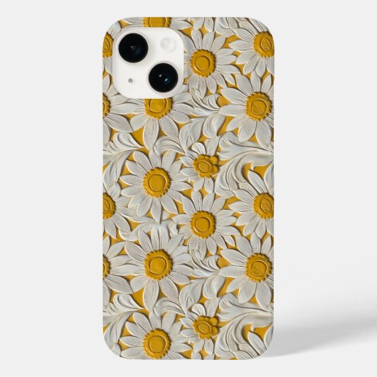 Coques Case-Mate iPhone Tournesols en cuir gravé (Verso)