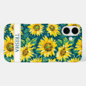 Coques Case-Mate iPhone Tournesols Modernes Monogrammés (Verso (horizontal))