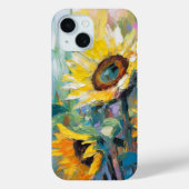Coques Case-Mate iPhone Tournesols Peinture Abstraite Florale moderne (Verso)