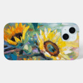 Coques Case-Mate iPhone Tournesols Peinture Abstraite Florale moderne (Verso (horizontal))