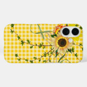 Coques Case-Mate iPhone Tournesols Sur En vichy Jaune (Verso (horizontal))