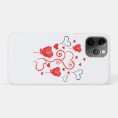 Coques Case-Mate iPhone Tournures de cœurs et de roses (Dos (Horizontal))