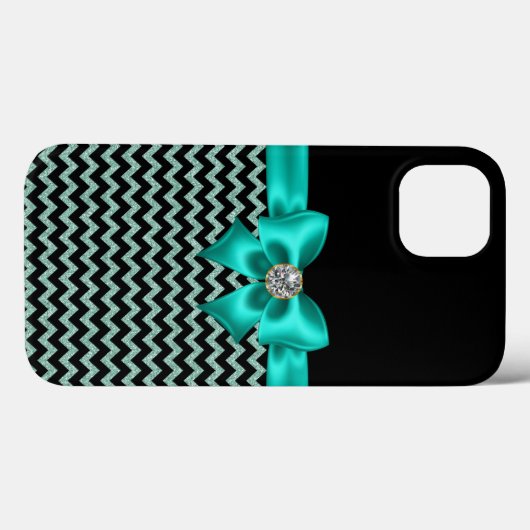 Coques Case-Mate iPhone Tourquise Bow (Verso (horizontal))