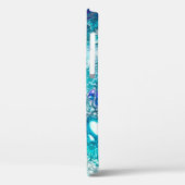 Coques Case-Mate iPhone Tourquoise Abstraite et spirale de peinture bleue (Verso / Gauche)