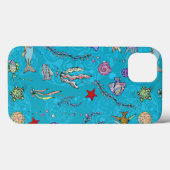 Coques Case-Mate iPhone Tourquoise Fish Pattern (Verso (horizontal))