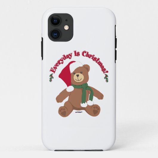 Coques Case-Mate iPhone Tous Les Jours, C'Est Noël ! Ours de NoëlTeddy (Dos)