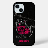 Coques Case-Mate iPhone Tout d'abord, je suis un chat noir rugissant ravis (Verso)