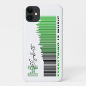 Coques Case-Mate iPhone Tout est Music Green Sound Barcode Monogramme (Dos)