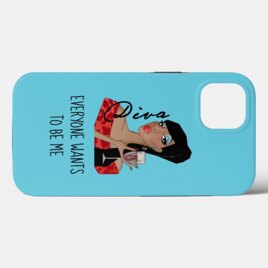 Coques Case-Mate iPhone "Tout le monde veut être moi !" AfroAméricain+Diva (Verso (horizontal))